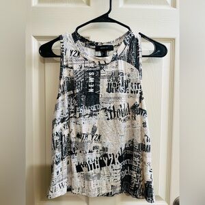 Forever 21 Black and White Graphic Muscle Tee